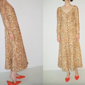 BNWT Mara Hoffman Silvana Dress in snakeskin sand
